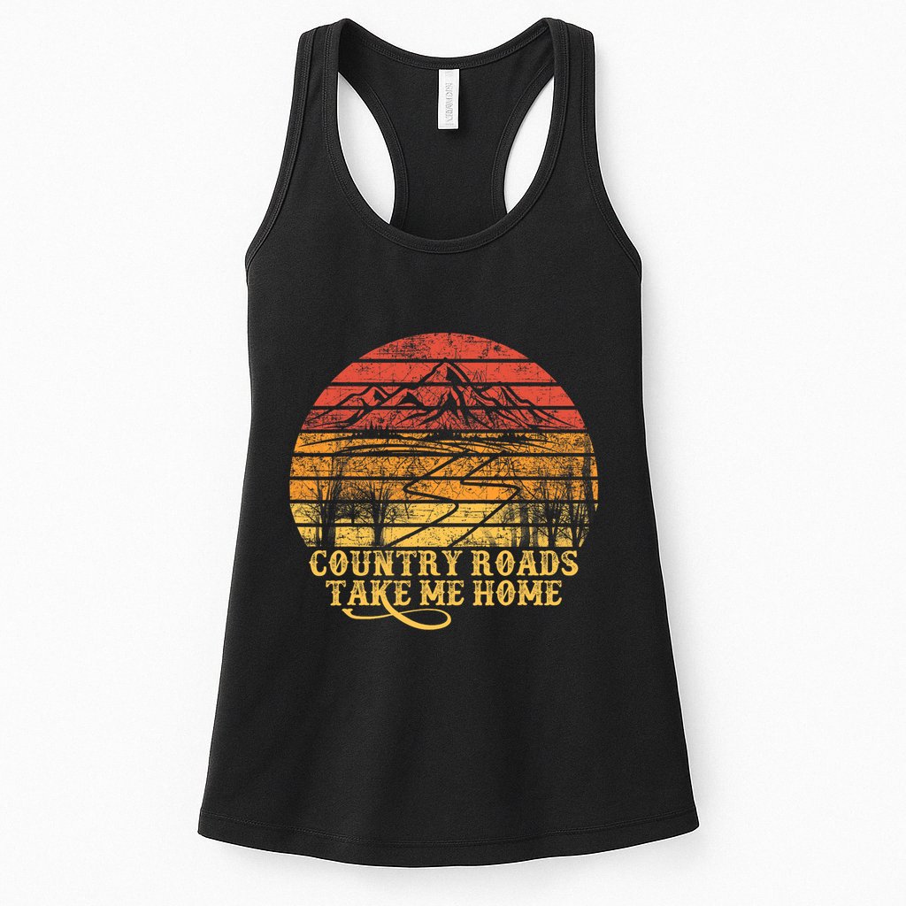 Music Fans Country Roads Take Me Home Womens Tank Top