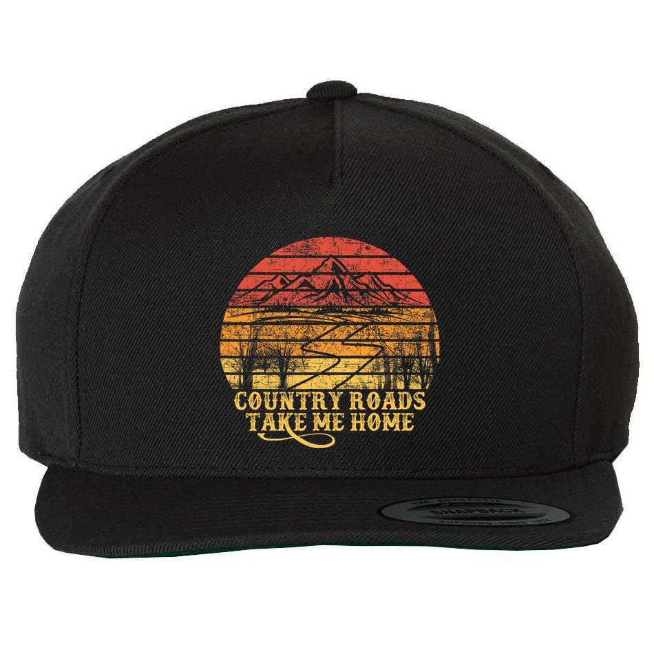 Music Fans Country Roads Take Me Home Wool Snapback Cap