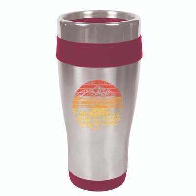Music Fans Country Roads Take Me Home 16oz Travel Tumbler