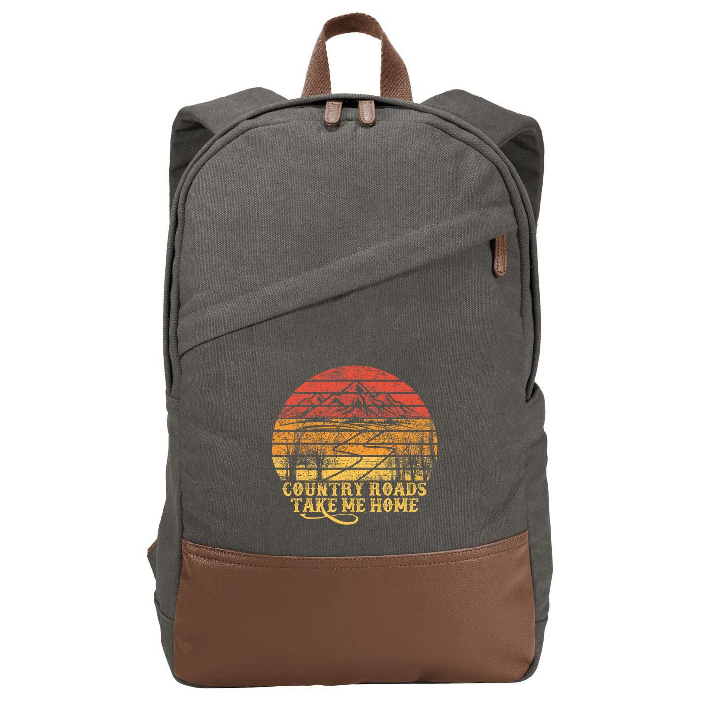 Music Fans Country Roads Take Me Home Cotton Canvas Backpack