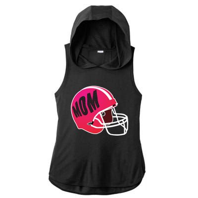 Mom Football Coach Mom's American Football Helmet Cool Gift Ladies PosiCharge Tri-Blend Wicking Draft Hoodie Tank