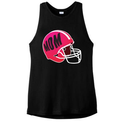 Mom Football Coach Mom's American Football Helmet Cool Gift Ladies PosiCharge Tri-Blend Wicking Tank