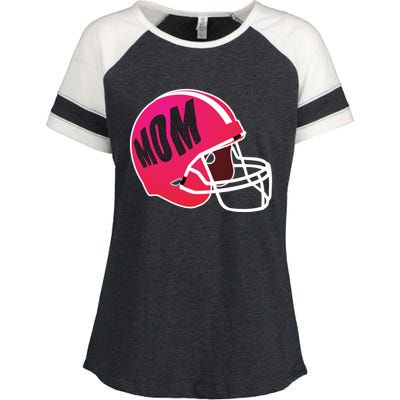 Mom Football Coach Mom's American Football Helmet Cool Gift Enza Ladies Jersey Colorblock Tee