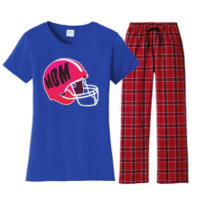 Mom Football Coach Mom's American Football Helmet Cool Gift Women's Flannel Pajama Set