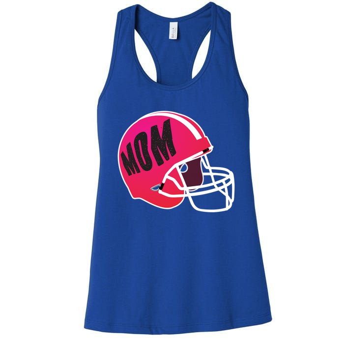 Mom Football Coach Mom's American Football Helmet Cool Gift Women's Racerback Tank