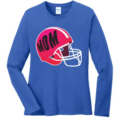 Mom Football Coach Mom's American Football Helmet Cool Gift Ladies Long Sleeve Shirt