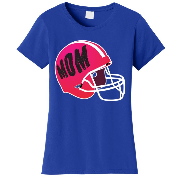 Mom Football Coach Mom's American Football Helmet Cool Gift Women's T-Shirt