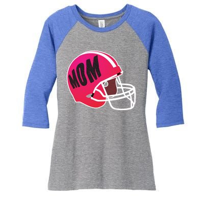 Mom Football Coach Mom's American Football Helmet Cool Gift Women's Tri-Blend 3/4-Sleeve Raglan Shirt