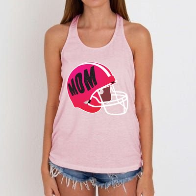 Mom Football Coach Mom's American Football Helmet Cool Gift Women's Knotted Racerback Tank