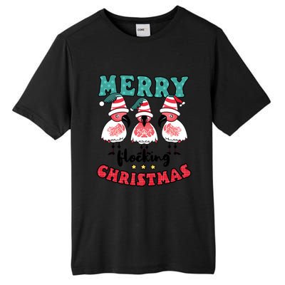 Merry Flocking Christmas Design Christmas Flamingo Great Gift Tall Fusion ChromaSoft Performance T-Shirt