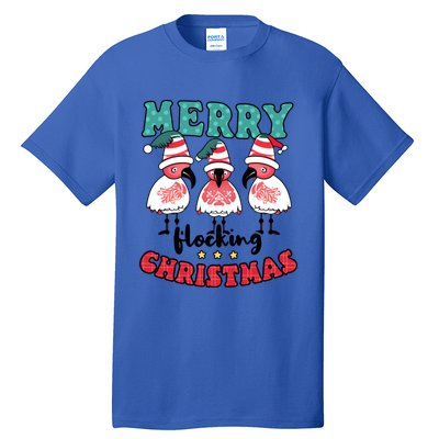 Merry Flocking Christmas Design Christmas Flamingo Great Gift Tall T-Shirt