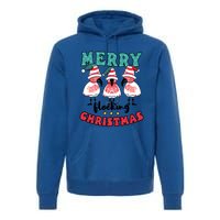 Merry Flocking Christmas Design Christmas Flamingo Great Gift Premium Hoodie