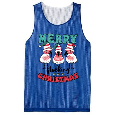 Merry Flocking Christmas Design Christmas Flamingo Great Gift Mesh Reversible Basketball Jersey Tank