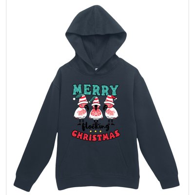 Merry Flocking Christmas Design Christmas Flamingo Great Gift Urban Pullover Hoodie