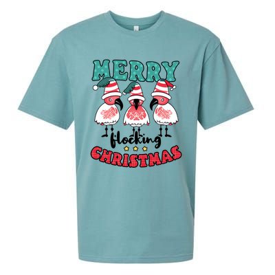 Merry Flocking Christmas Design Christmas Flamingo Great Gift Sueded Cloud Jersey T-Shirt