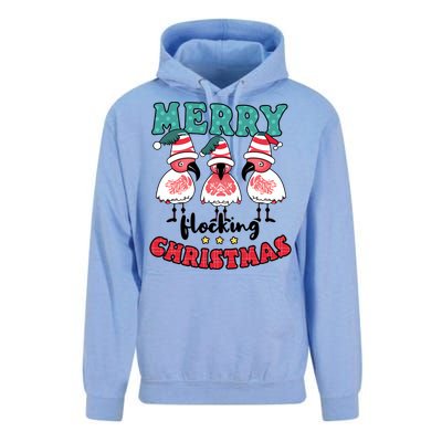 Merry Flocking Christmas Design Christmas Flamingo Great Gift Unisex Surf Hoodie