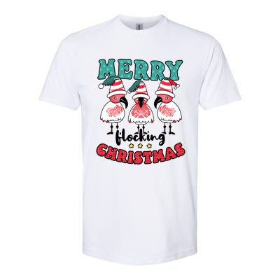 Merry Flocking Christmas Design Christmas Flamingo Great Gift Softstyle CVC T-Shirt