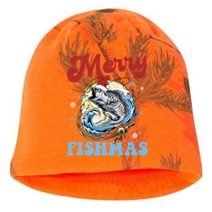 Merry Fishmas Christmas Fishing Holiday Funny Gift Kati - Camo Knit Beanie