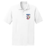 Merica Funny Chicken With Beer USA Flag 4th Of July PosiCharge RacerMesh Polo