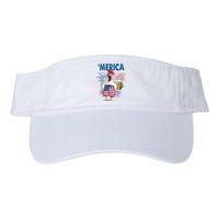 Merica Funny Chicken With Beer USA Flag 4th Of July Valucap Bio-Washed Visor