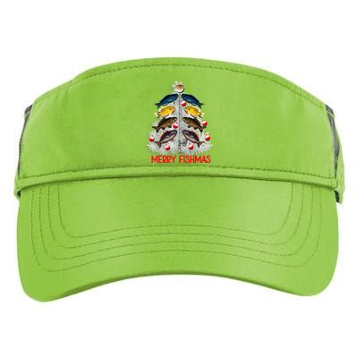 Merry Fishmas Christmas Tree Fish Fishing Fisher Xmas Cute Gift Adult Drive Performance Visor