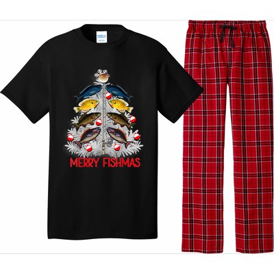 Merry Fishmas Christmas Tree Fish Fishing Fisher Xmas Cute Gift Pajama Set