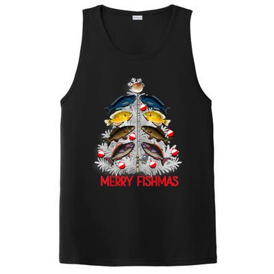 Merry Fishmas Christmas Tree Fish Fishing Fisher Xmas Cute Gift PosiCharge Competitor Tank