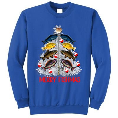 Merry Fishmas Christmas Tree Fish Fishing Fisher Xmas Cute Gift Sweatshirt