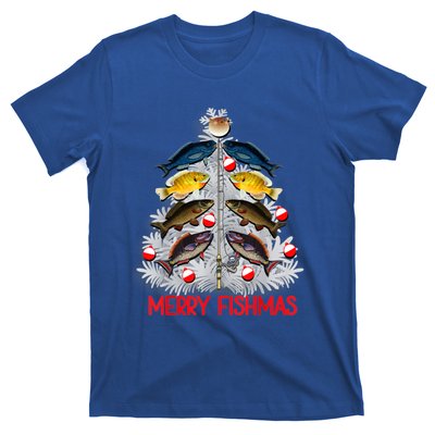 Merry Fishmas Christmas Tree Fish Fishing Fisher Xmas Cute Gift T-Shirt