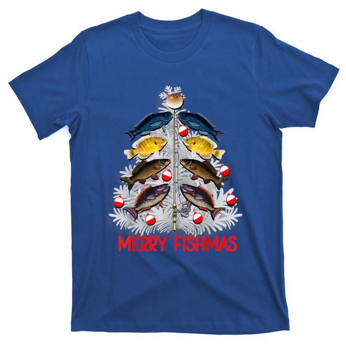 Merry Fishmas Christmas Tree Fish Fishing Fisher Xmas Cute Gift T-Shirt