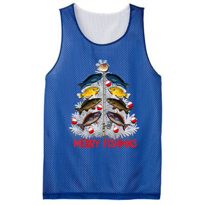 Merry Fishmas Christmas Tree Fish Fishing Fisher Xmas Cute Gift Mesh Reversible Basketball Jersey Tank