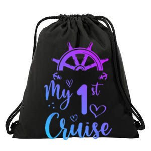 My First Cruise Men Women And Funny Cruise Drawstring Bag