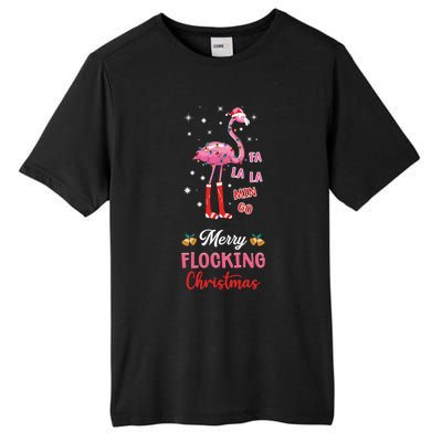 Merry Flocking Christmas Flamingo Hat Xmas Pj Costume Cute Gift Tall Fusion ChromaSoft Performance T-Shirt