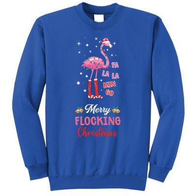 Merry Flocking Christmas Flamingo Hat Xmas Pj Costume Cute Gift Sweatshirt