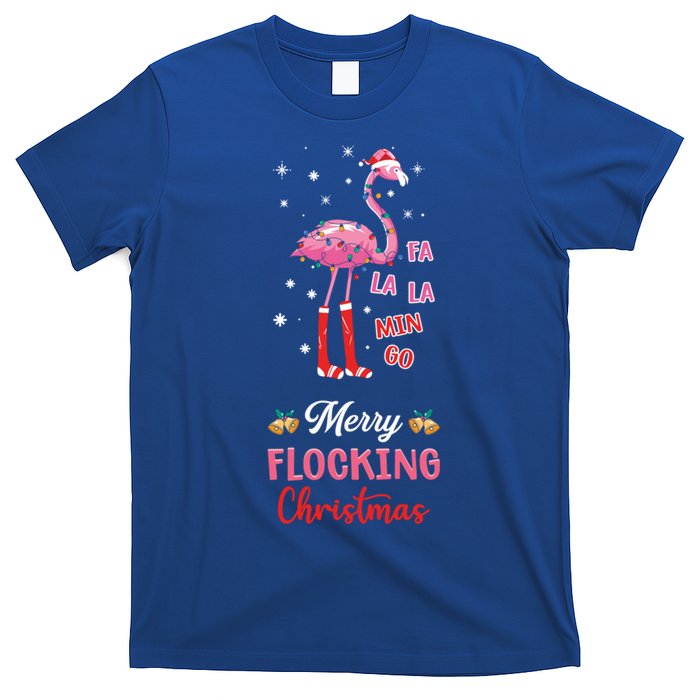 Merry Flocking Christmas Flamingo Hat Xmas Pj Costume Cute Gift T-Shirt