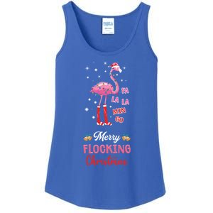 Merry Flocking Christmas Flamingo Hat Xmas Pj Costume Cute Gift Ladies Essential Tank