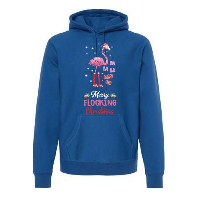 Merry Flocking Christmas Flamingo Hat Xmas Pj Costume Cute Gift Premium Hoodie