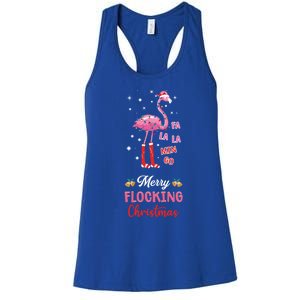 Merry Flocking Christmas Flamingo Hat Xmas Pj Costume Cute Gift Women's Racerback Tank