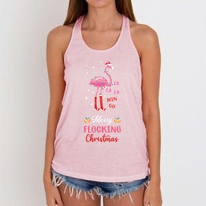 Merry Flocking Christmas Flamingo Hat Xmas Pj Costume Cute Gift Women's Knotted Racerback Tank