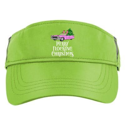 Merry Flocking Christmas Pink Flamingos Pink Car And Xmas Tree Cute Gift Adult Drive Performance Visor