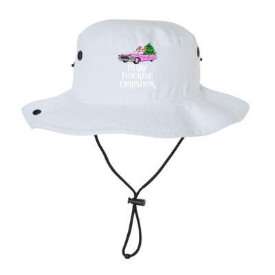 Merry Flocking Christmas Pink Flamingos Pink Car And Xmas Tree Cute Gift Legacy Cool Fit Booney Bucket Hat