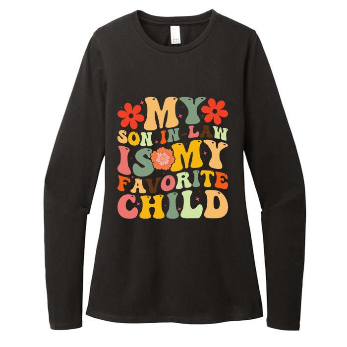 My Favorite Child Is My Son In Law Funny Family Humor Retro Womens CVC Long Sleeve Shirt