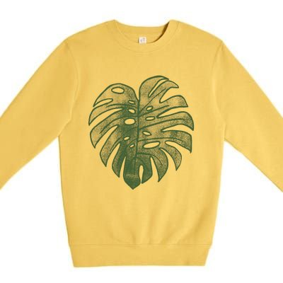 Monstera Funny Crazy Plant Lady Monstera Deliciosa Premium Crewneck Sweatshirt