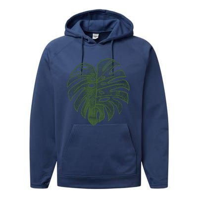 Monstera Funny Crazy Plant Lady Monstera Deliciosa Performance Fleece Hoodie