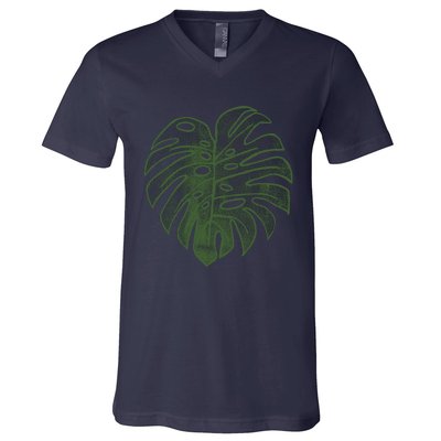 Monstera Funny Crazy Plant Lady Monstera Deliciosa V-Neck T-Shirt