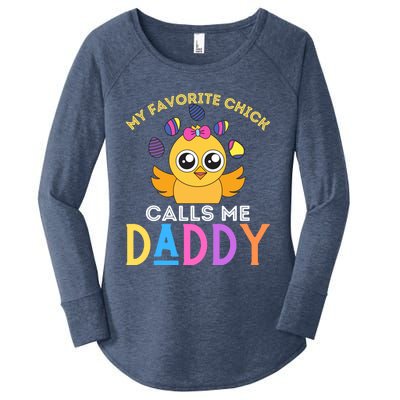 My Favorite Chick Calls Me Daddy Funny Easter Chicks Meaningful Gift Women's Perfect Tri Tunic Long Sleeve Shirt