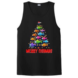 Merry Fishmas Christmas Tree Fishing Fisher Meaningful Gift PosiCharge Competitor Tank