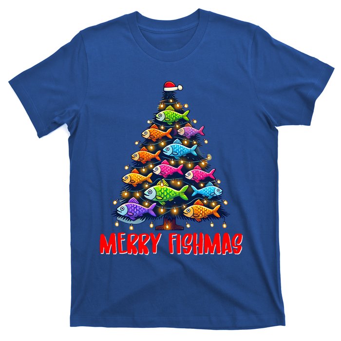 Merry Fishmas Christmas Tree Fishing Fisher Meaningful Gift T-Shirt