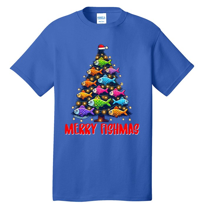 Merry Fishmas Christmas Tree Fishing Fisher Meaningful Gift Tall T-Shirt