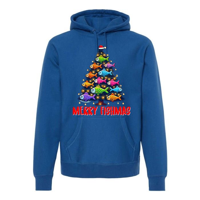 Merry Fishmas Christmas Tree Fishing Fisher Meaningful Gift Premium Hoodie